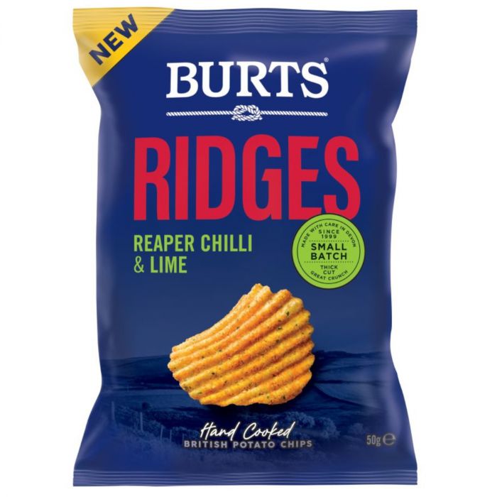 Burts Ridges Reaper Chilli & Lime Crisps 50g (BBE: 26/12/22)