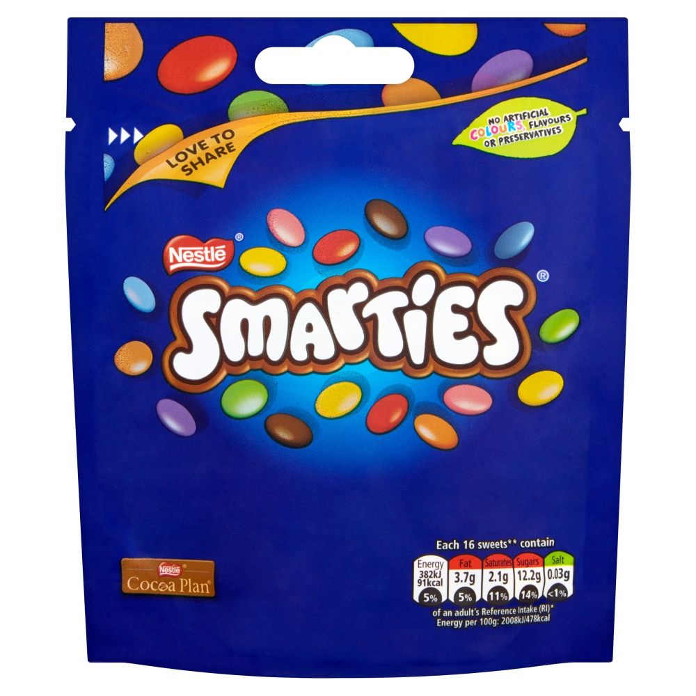 Smarties Milk Chocolate Pouch 105g