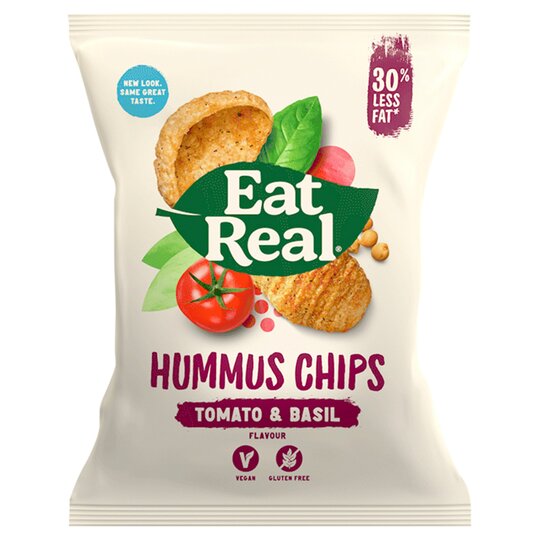 Eat Real Hummus Chips Tomato & Basil 45g - SHARING BAG