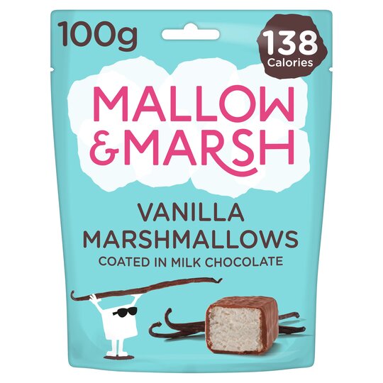 Mallow & Marsh Vanilla Milk Chocolate Coated Marshmallows 100g