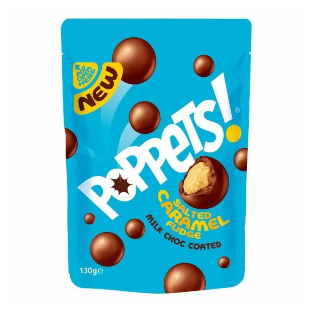 Poppets Salted Caramel Fudge Pouch 130g