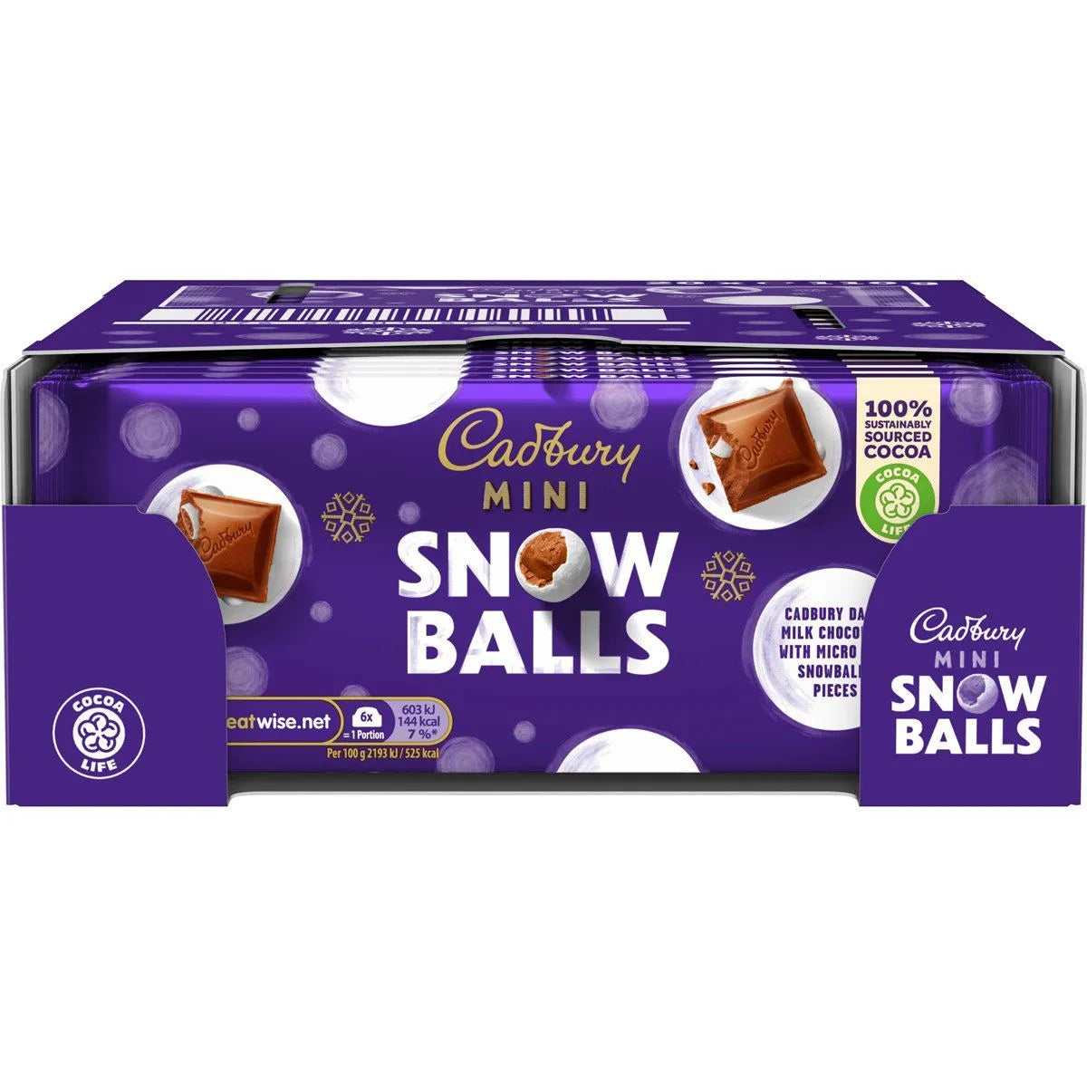 Cadbury Mini Snow Balls Bar 110g - Full Case - 20 Bars