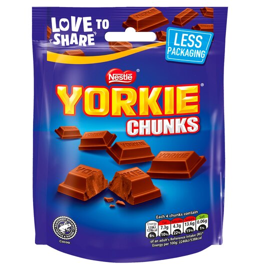 Yorkie Milk Chocolate Chunks Sharing Pouch 100g
