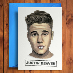 Greetings Card - Justin Beaver